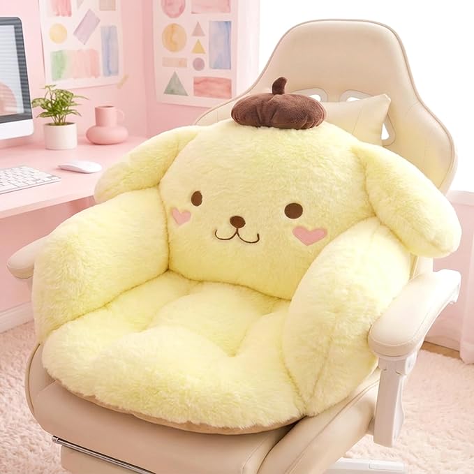 Ohjijinn Kawaii Cushion Chair, Comfy Cartoon Plush Seat Cushion, Floor Pillow Floor Cushions, Cute Office Chair Cushion Room Decor for Girls Woman