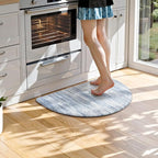 KIMODE Anti Fatigue Mats for Kitchen Floor 18"x28", Farmhouse Half Circle Kitchen Rug, Cushioned Kitchen Floor Mat Non Skid, Memory Foam Kitchen Mat for Laundry Office Sink Desk Blue