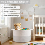 CLHMILY&Z Large Storage Basket - 20x13 Inches - Blanket Basket for Living Room, Woven Storage Basket, Large Laundry Basket for Clothes, for Tree Plant, Mix White