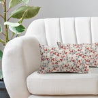 4th of July Floral Pillow Covers 12x20 Set of 2 Rustic Old Style Navy Blue Red White Flower Print Rectangle Decorative Outdoor Pillowcases Patriotic Throw Cushion Case Decor for Couch Sofa Bed
