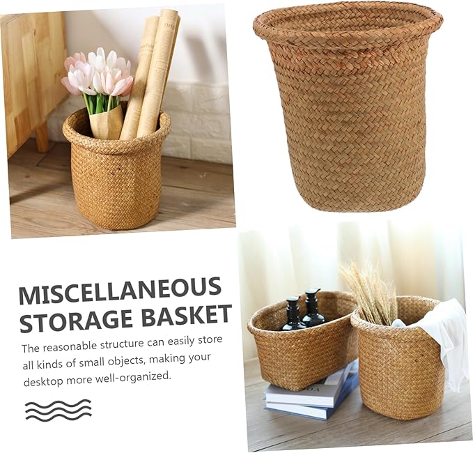 Boho Home Decor Woven Planter Basket Indoor Plant Basket Rustic Woven Flower Pot