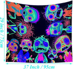 Horror Tapestry Blacklight Tapestry for Bedroom Zombie Crowd Around Tapestries UV Reactive Poster Glow in the Dark Walker Undead Ghoul Tapestries Wall Hanging Halloween Decor Scary Room Decor 29"x37"