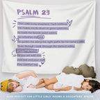 LIANGW Purple Christian Tapestry Aesthetic, Wall Tapestry for Bedroom, Purple Room Dorm Decor for College Girls, Wall Art for Teen Girls & Women, Bible Verses Tapestries Wall Hanging 50x60 Inch
