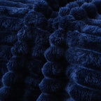 Navy Blue Fleece Throw Blanket 60”×80” for Couch Sofa Bed,Super Soft Cozy Plush Microfiber Flannel Blanket with Stripes Design Lightweight for Adults,Woman,Girls