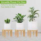 2 Pack Wood Plant Stand Indoor Holders for Plants, Sturdy Flower Pot Stands Plants Shelf, Wooden Stool for Patio Plant Stand, Fit 5-18 Inch Variety Flower Pots, Easily Assemble (2 Pack-White)
