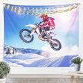 Erosebridal Motocross Rider Tapestry, Men Dirt Bike Wall Blanket, Motorcycle Extreme Sport Games Wall Hanging, Motorbike Snow Winter Room Decor Medium 59x59