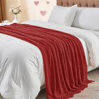 inhand Pomegranate Red Knitted Throw Blanket for Couch Bed, Mothers Day/Mom Birthday Gifts for Mom from Daughter Son, Soft Lightweight with Tassels, Farmhouse Decorative Blanket for Women, 50"x60"