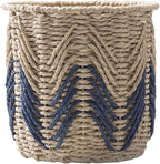 Woven Plant Basket, Wicker For Handwoven Round, Garden Pots For Indoor, Small Storage Bin Organizer, Baskets For And Home Decor (blue)
