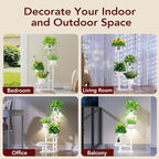 Plant Stand Indoor with Grow Light, 4-Tiered Tall Plant Stand Indoor, Metal Plant Shelf with Adjustable Light, Ideal for Living Room, Garden, Patio white