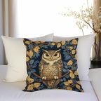YOU FOUND ME William Morris Abstract Vintage Floral Velvet Owl Design Throw Pillow Covers Home Decor, Retro Art Decor Pillowcase Cushion Cover for Bed Sofa Living Room, Square 18x18inch (Owl)