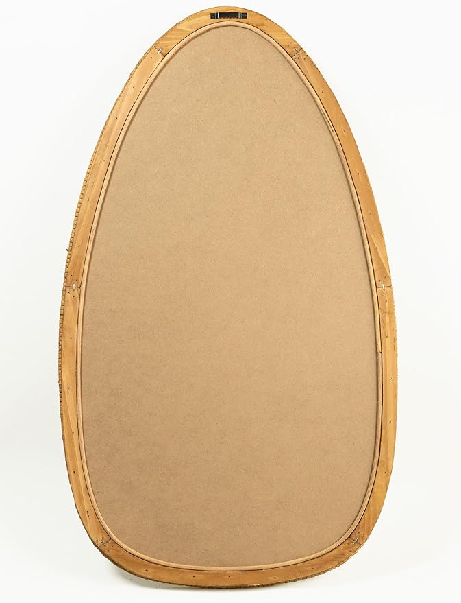 Rattan Boho Mirror for Decor, 31.5" x 18" Handmade Wall Mirror that is Farmhouse and Boho Wall Decor Style, Ideal for Hanging in the Bedroom, Living Room, Entryway, Nursery