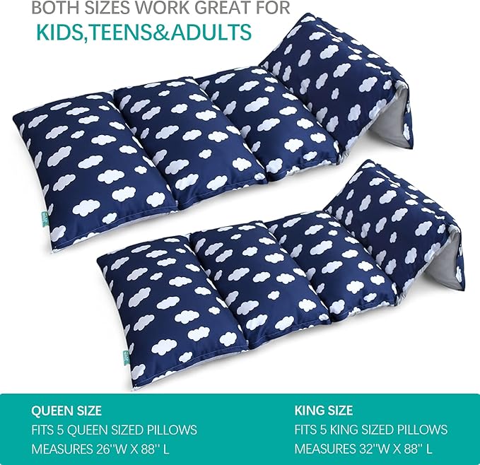 Biloban Floor Lounger Cover Non-Slip & Super Soft Floor Sofa Pillow Case, Great Choice for Kids or Adults Perfect for Slumber Party, Cloud Queen (Pillow Not Included)