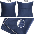 Thmyo 4-Pack 100% Cotton Comfortable Solid Decorative Throw Pillow Case Square Cushion Cover Pillowcase Sublimation Blank Pillow Covers Christmas DIY Throw Pillowcase(16x16inch/40x40cm,Midnight Blue)