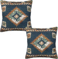Southwest Aztec Western Pillow Covers 20x20 Set of 2, Native American Blue Throw Pillow Covers Outdoor Decorative Pillow Case for Couch Bed Sofa Cushion Home Decor