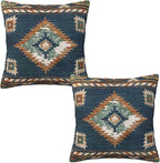 Southwest Aztec Western Pillow Covers 20x20 Set of 2, Native American Blue Throw Pillow Covers Outdoor Decorative Pillow Case for Couch Bed Sofa Cushion Home Decor