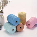 Cotton Macrame Cord 3mm 328yards Natural Colored Macrame Supplies, Soft Craft Cotton Rope for Plant Hanger Wall Hanger Dreamcatcher (Yellow)