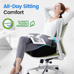 Seat Cushion, Memory Foam Chair Cushions for Tailbone/Sciatica Easing, Chair Pillow with Handles for Car, Office Chair Cushion with Non-Slip Design, Ideal for Post-Surgery Recovery(Black)