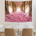 JAWO Pink Sakura Flower Tapestry Wall Hanging, Floral Cherry Blossom Tree in Spring Tapestries for Dorm Living Room Bedroom, Wall Blanket Beach Towels Home Decor 71X60 Inches