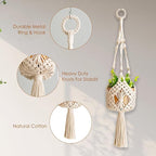 5.9 Inch Macrame Plant Hanger - Hanging Planter for Indoor Plants, Boho Decor Hanging Plant Holder with Tassels