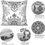 Coliuso Decorative Throw Pillow Covers 20x20 Set of 4, Dark Grey and White Modern Simple Square Pillow Case Cushion Cover for Sofa Couch Farmhouse Outdoor Living Room