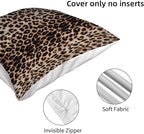 Leopard Pillow Covers 18x18 Inch Set of 2 Cheetah Brown Throw Pillows Skin Animal Print Pillow Cases Modern Decorative Pillows Outdoor Farmhouse Soft Cotton Cushion Case Decor for Couch Sofa
