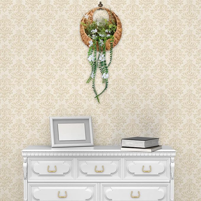 22inch Artificial Handing Plants for Wall Art Decor,Greenery Wall Decorations,Ivys Succulents Greenerys with Flower Baskets for Home,Farmhouse,Indoor,Porch,Room,Garden Decoration