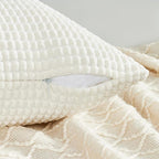 Topfinel Cream White Decorative Throw Pillow Covers 18x18 Inch Set of 4 for Living Room Couch Bed Sofa, Boho Natural Farmhouse Home Decor, Soft Plush Corduroy Cute Square Beige Cushion Case 45x45 cm