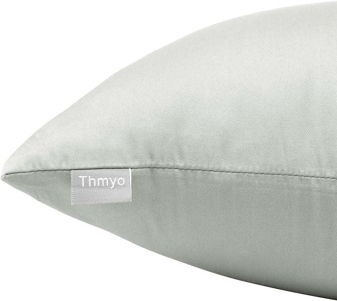 Thmyo 4-Pack 100% Cotton Comfortable Solid Decorative Throw Pillow Case Square Cushion Cover Pillowcase Sublimation Blank Pillow Covers DIY Throw Pillowcase for Sofa Bedroom(20x20 inch/ 50x50cm,Grey)