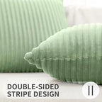 Simmore Decorative Spring Throw Pillow Covers 16x16 Set of 2, Soft Natural Plush Flannel Double-Sided Fluffy Couch Pillow Covers for Sofa Living Room, Sage Green