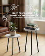 Plant Stand Indoor Tall: Corner Wood Plant Stand 2 Pack Mid Century Modern Decor - Small Round Plant Table for Indoor Plants - Outdoor Plant Holder for Patio Living Room Bathroom Office (White)
