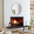 WallBeyond Round Wall Mirror 28 inch Black Large Circle Mirror for Bathroom with Metal Framed, Round Black Mirror for Wall Decor, Vanity, Entryway Living Room