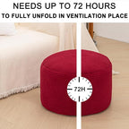 Ottoman Foot Rest Home Decor Bedroom Decor Ideal for Living Room Comfortable Floor Pouf Ottoman Foot Rest for Armchair Bean Bag Floor Cushion Footstool 12x20 Inch Wine Red Pouf with Filler