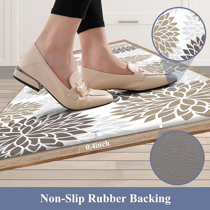 HEBE Cushioned Kitchen Mat Anti Fatigue Floor Mat Runner 20"x71" Non Slip Kitchen Mats for Floor Waterproof Kitchen Rugs and Mats Ergonomic Comfort Mat for Office,Sink,Laundry,Desk