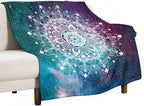 Hippie Mandala Throw Blanket Bohemian Galaxy Space Indian Medallion Trippy Aesthetical Blanket for Sofa Bed Couch Chair Or Dorm 60"x80"