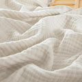 PHF 100% Cotton Muslin Throw XL Blanket Large 50" x 70", 4-Layer Lightweight Gauze Throw, Breathable Cloud-Soft Minimalist Blanket for Bed, Couch, Camping & Baby, Oat Milk, Ideal Gift