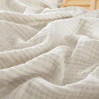 PHF 100% Cotton Muslin Blanket Twin XL Size 66"x90", 4-Layer Lightweight Gauze Throw, Breathable Cloud-Soft Minimalist Blanket for Bed, Couch, Camping & Baby, Oat Milk, Ideal Gift