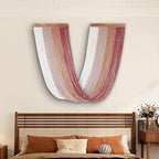 Large Macrame Wall Hanging, Macrame Room Decor Wall Art, Boho Wall Decor Tapestry for Bedroom above Bed Wall Decor Living Room, Macrame Wall Decoration Fashional Gift, 33"x15" Large Red