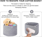 Small Basket for Organizing | Cube Shelf Closet Storage Baskets | 9.7×9.7×7.1” | Woven Rope Gift Basket | Nursery | Round 3 Packs Mixed Grey