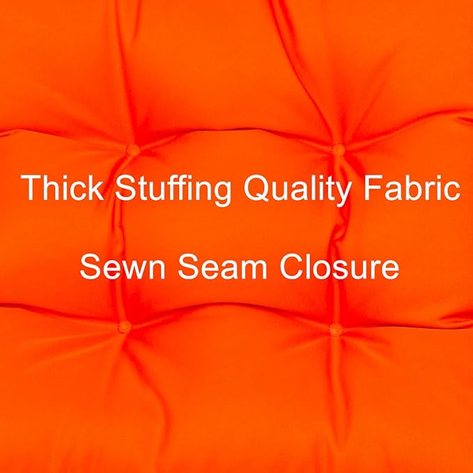 QILLOWAY Outdoor Seat/Back Chair Cushion Tufted Pillow, Spring/Summer Seasonal Replacement Cushions - Pack of 4 (Orange)