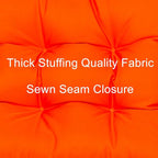 QILLOWAY Outdoor Seat/Back Chair Cushion Tufted Pillow, Spring/Summer Seasonal Replacement Cushions - Pack of 4 (Orange)