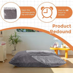 MAXYOYO 3 in 1 Kids Bean Bag Chair Bed, Child Floor Sofa for Gaming, Reading, Faux Fur Floor Mattress with High-Density Foam Filling for Living Room Bedroom