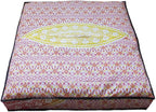 CRAFT KALA Mandala Floor Pillow Cushion Cover Seating Throw Cover Hippie Decorative Bohemian Ottoman Poufs Pom Pom Pillow Cases Boho Indian Cotton Living Room Yoga Home Décor (35" Square Yellow Ombre)