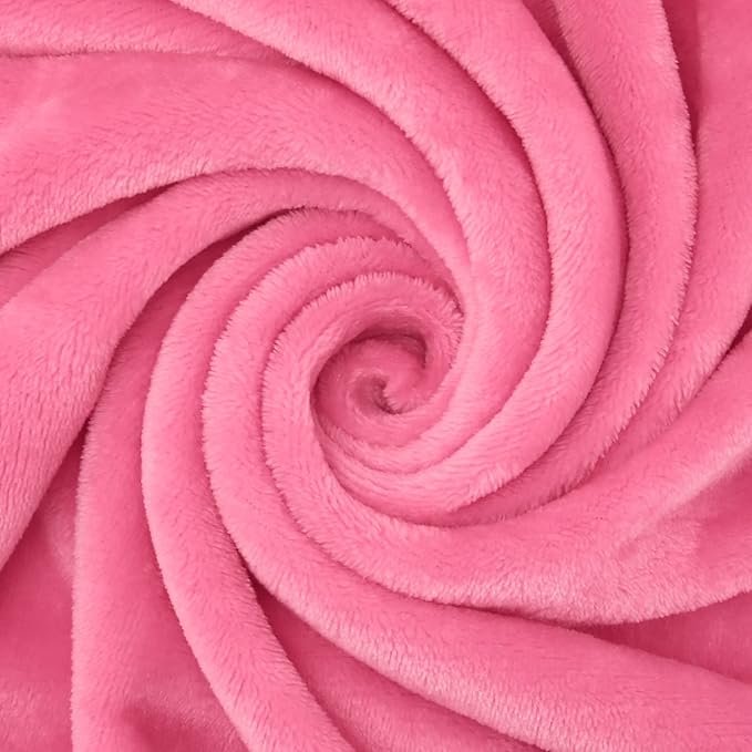 MACEVIA Twin Blanket Flannel Fleece Blankets for Couch, Fuzzy Cozy Lightweight Warm Comfort Super Soft Fluffy Plush Blankets for Bed Sofa 260GSM, Suitable for All Seasons (Pink,60x80inches)