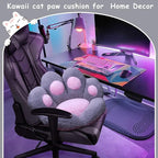 Cat Paw Cushion Office Chair Cushion Comfy Plush Gaming Chair Cushion Cute Seat Cushion for Girl, Cute Gaming Acessories Room Decorate 28"x 24" (Gray)