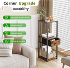 3 Tier Tall Plant Stand with Fabric Drawer , 32.5" Corner Plant Stands for Indoor Plants Multiple, Small Side Table for Indoor Plants