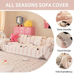 Couch Cover for Sofas, Sofa Couch Cover Washable for Dogs, Chenille Slipcovers Couch Covers for Protector Slipcover Pet Friendly(71"x 134"/Pink/1pc)