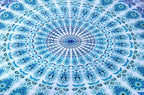 ICC Large Square Floor Pillow Cover Hippie Ottoman Pouf Cover Daybed Cotton Mandala Cushion Cover with Heavy Duty Zipper Seating Ottoman Poufs Dog-Pets Bed (Green Peacock, 35" Square)