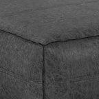 SIMPLIHOME Brody Extra Large Coffee Table Pouf - 36 inch Wide Upholstered Vegan Leather Square Ottoman in Distressed Black, Boho Footstool, Coffee Table or Extra Seating for Living Room, Assembled