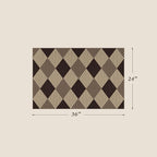 2x3 Diamond Front Door Rug Indoor Entrance - Easy Jute Door Rugs for Entryway, Doorway, Kitchen, Mudroom, Non Slip with Rubber Backing Fall Beige Black Décor