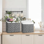 Novabright 2 Pack Wicker Hanging Basket with Handles Liners House Warming Gift for Organizing Front Door Mail Flowers Woven Wall Storage Basket for Garden Farmhouse Home(Paper Rope,Minimalist Style)